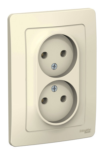 Розетка двухместная Schneider Electric BLANCA, скрытый монтаж, молочный, BLNRS000022