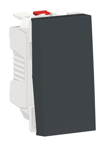 Выключатель UNICA MODULAR одноклавишный кнопочный схема 1 10 A 1 модуль антрацит, NU310654