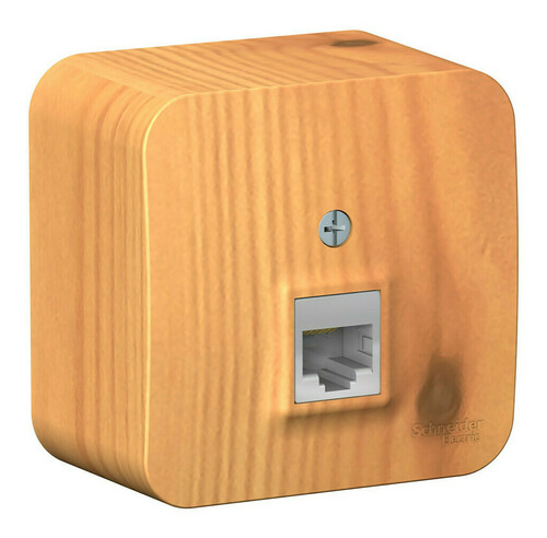 Розетка компьютерная RJ45 Systeme Electric BLANCA, открытый монтаж, ясень, BLNIA045005