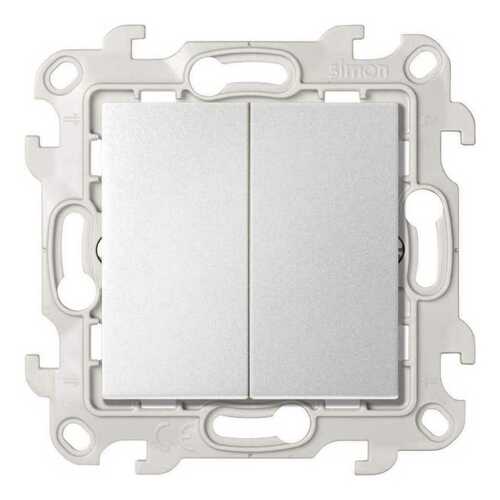 Двухклавишный выключатель 10AX 250В~ цвета алюминий S24 Harmonie, 2450398-033