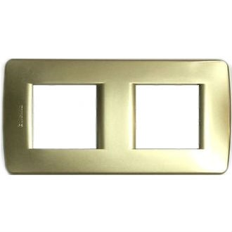 Рамка 2+2 модуля BTicino LIVING LIGHT, желтый металлик, C4802/2GM