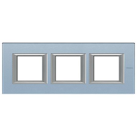 Рамка 3 поста BTicino AXOLUTE, горизонтальная, голубой, HA4802M3HVZS