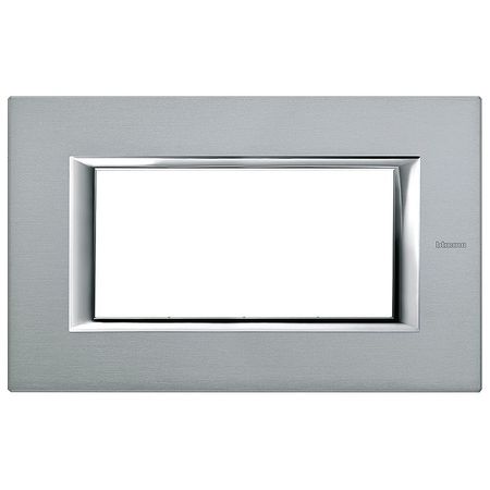 Рамка 4 модуля BTicino AXOLUTE, темное серебро, HA4804AZ