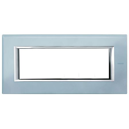 Рамка 6 модулей BTicino AXOLUTE, голубой, HA4806VZS
