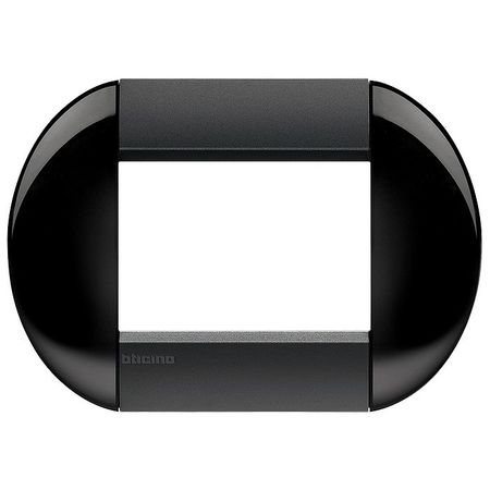 Рамка 3 модуля BTicino LIVING LIGHT, горизонтальная, дымчатый черный, LNB4803SM