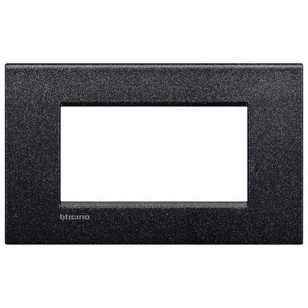 Рамка 4 модуля BTicino LIVING LIGHT, горизонтальная, черная лава, LNC4804NL