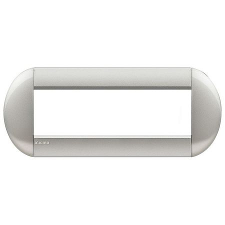 Рамка 7 модулей BTicino LIVING LIGHT, горизонтальная, алюминий, LNB4807TE