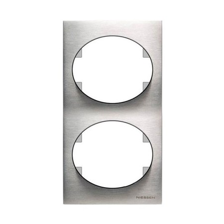 Рамка 2 поста ABB TACTO, вертикальная, нержавеющая сталь, 5572 OX