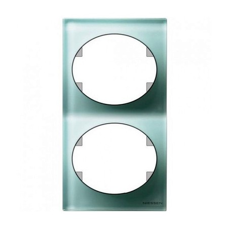 Рамка 2 поста ABB TACTO, вертикальная, лазурное стекло, 5572 CG