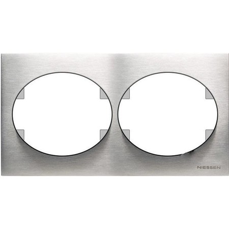 Рамка 2 поста ABB TACTO, горизонтальная, нержавеющая сталь, 5572.1 OX