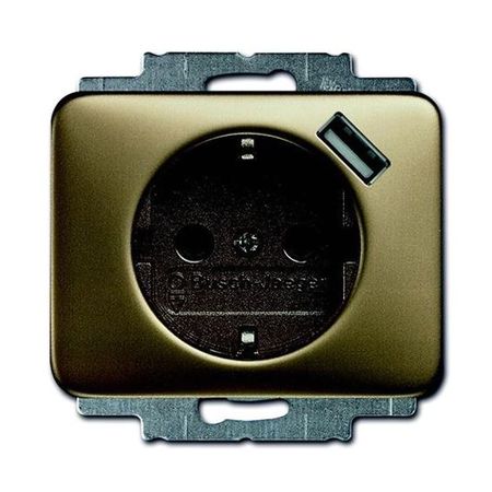 Розетка 1xUSB ABB, бронза, 2011-0-6186