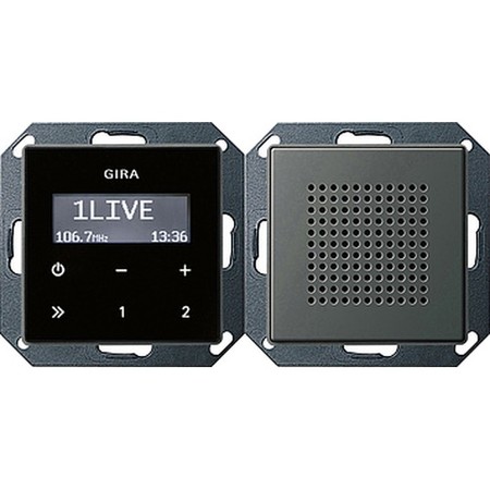 Комплект цифровое FM-радио Gira E22, стальной, 228020
