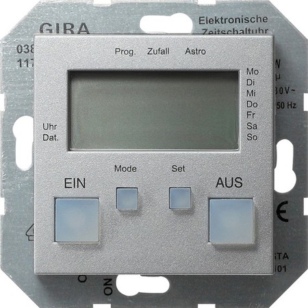 Таймер Gira SYSTEM 55, электронный, алюминий, 038526