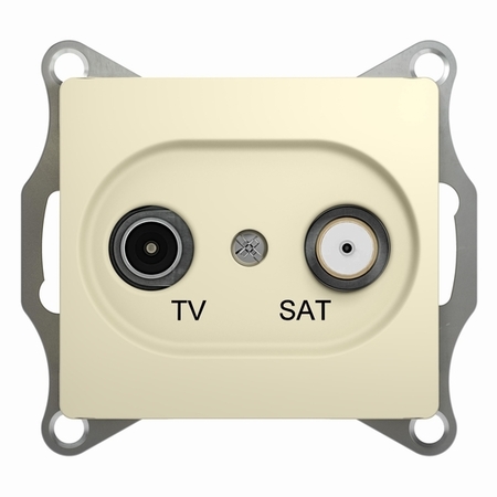 Розетка TV-SAT Schneider Electric GLOSSA, одиночная, бежевый, GSL000297