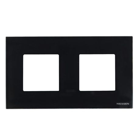 Рамка 2 поста ABB ZENIT, черное стекло, N2272 CN, 2CLA227200N3101