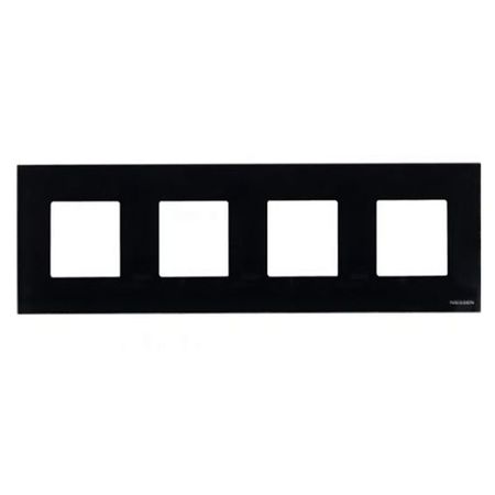 Рамка 4 поста ABB ZENIT, черное стекло, N2274 CN, 2CLA227400N3101