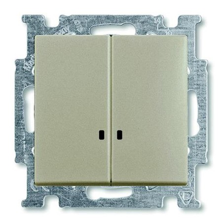 Выключатель 2-клавишный ABB BASIC55 с подсветкой, шампань, 2006//5 UCGL-93, 2CKA001012A2168