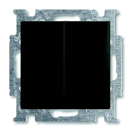 Выключатель 2-клавишный ABB BASIC55 с подсветкой, château-black, 2006//5 UCGL-95-507, 2CKA001012A2178