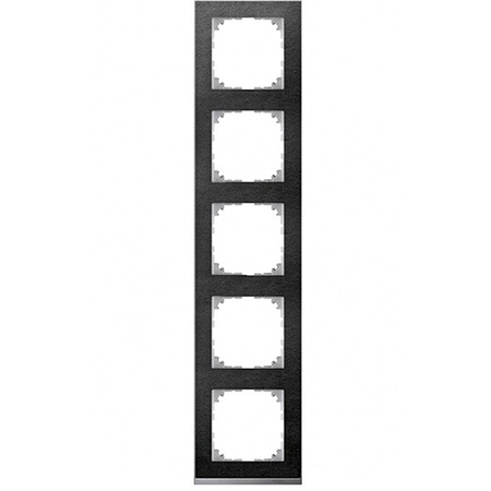 Рамка 5 постов Schneider Electric MERTEN M-PURE DÉCOR, сланец, MTN4050-3669