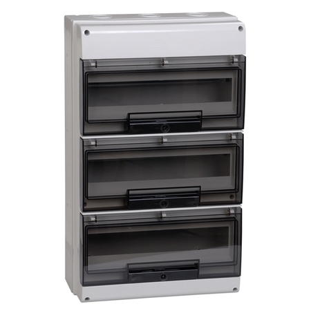 Распределительный шкаф IEK КМПн, 48 мод., IP66, навесной, пластик, Серый дверь, Есть, MKP73-N-48-66