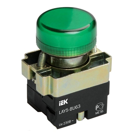 Индикатор IEK LAY5, 22мм, 230В, AC, Зеленый, BLS50-BU-K06