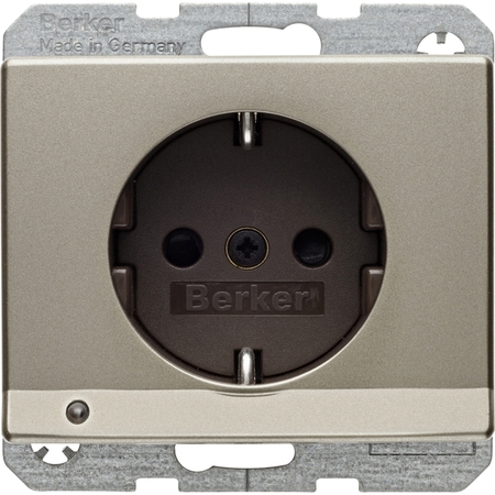 Розетка Berker ARSYS, скрытый монтаж, с заземлением, светло-бронзовый, 41099011