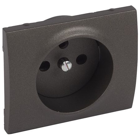 Накладка на розетку Legrand GALEA LIFE, с заземлением, со шторками, темная бронза, 771228