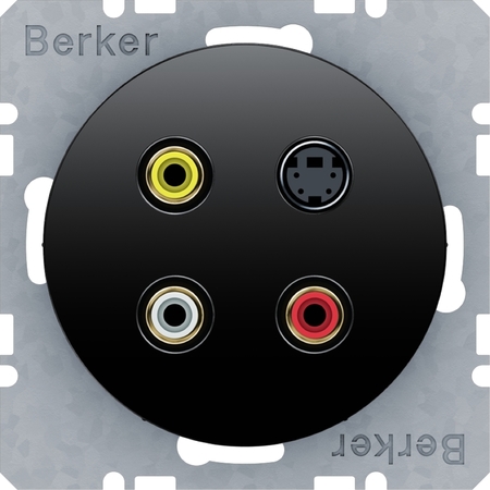 Розетка Cinch/S-Video Berker, черный блестящий, 3315322045