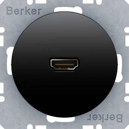 Розетка HDMI Berker, черный блестящий, 3315422045