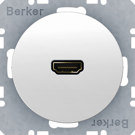 Розетка HDMI Berker, белый блестящий, 3315432089