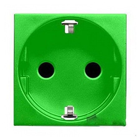 Розетка ABB ZENIT, скрытый монтаж, с заземлением, со шторками, зеленый, N2288 VD, 2CLA228800N8001
