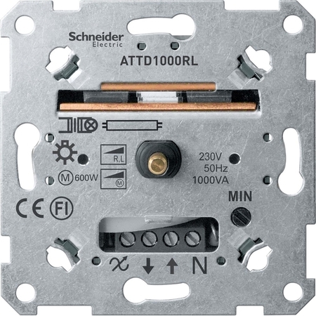 Механизм поворотно-нажимного светорегулятора Schneider Electric Коллекции Merten, 1000 Вт, MTN5135-0000
