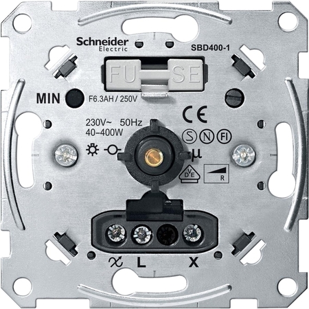 Механизм поворотно-нажимного светорегулятора-переключателя Schneider Electric Коллекции Merten, 40-400Вт, MTN5131-0000