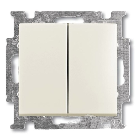 Выключатель 2-клавишный ABB BASIC55, слоновая кость, 2006//5 UC-92-507, 2CKA001012A2148