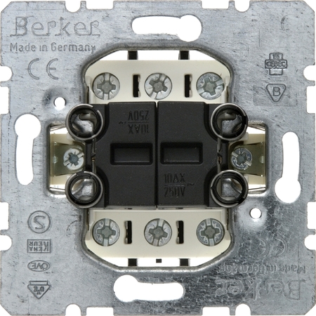 Механизм переключателя 2-клавишного Berker Коллекции Berker, скрытый монтаж, 303808