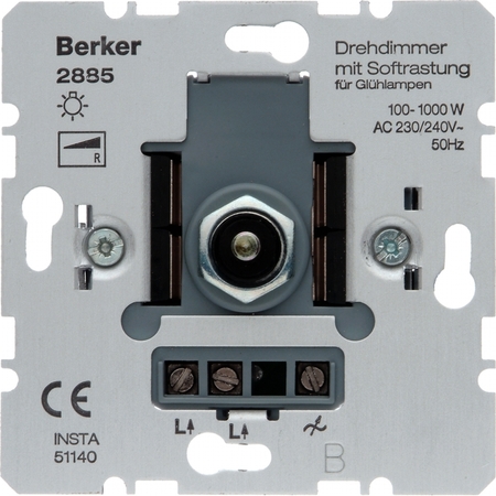 Механизм поворотного светорегулятора-переключателя Berker Коллекции Berker, 1000 Вт, 2885