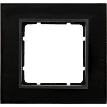 Рамка 1 пост Berker B.7, черное стекло, 10116616