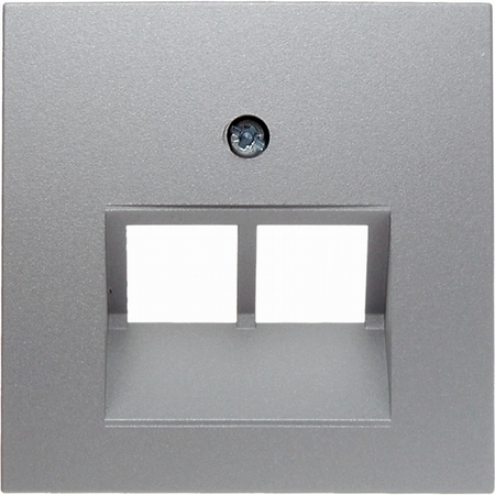 Накладка на розетку информационную Berker, алюминий матовый, 14091404