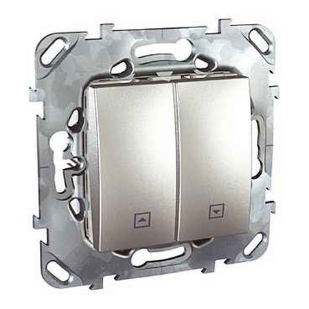 Выключатель для жалюзи с фиксацией Schneider Electric UNICA TOP, алюминий, MGU5.208.30ZD