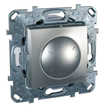 Светорегулятор поворотно-нажимной Schneider Electric UNICA TOP, 1000 Вт, алюминий, MGU5.512.30ZD