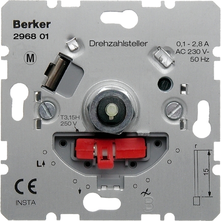 Механизм регулятора скорости вращения Berker Коллекции Berker, 0,1 ... 2,7 A, 296801