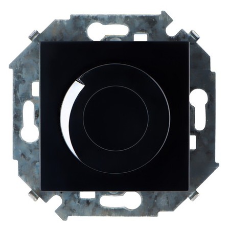 Светорегулятор-переключатель поворотный Simon SIMON 15, 500 Вт, черный глянцевый, 1591311-032