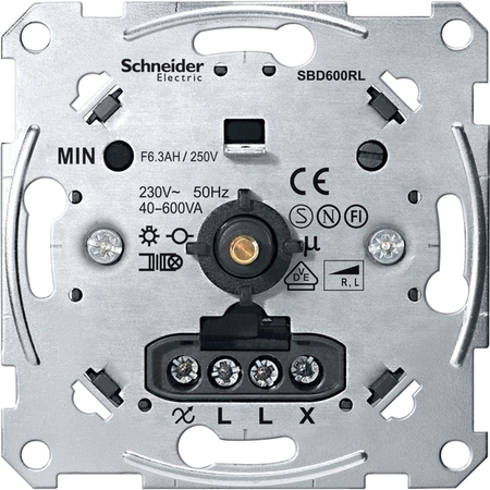 Механизм поворотно-нажимной светорегулятора-переключателя Schneider Electric Коллекции Merten, 600 Вт, MTN5133-0000