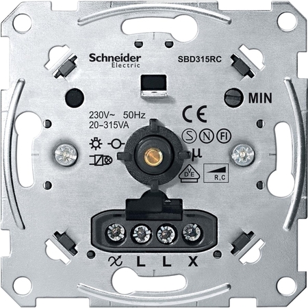 Механизм поворотно-нажимного светорегулятора-переключателя Schneider Electric Коллекции Merten, 315 Вт, MTN5136-0000