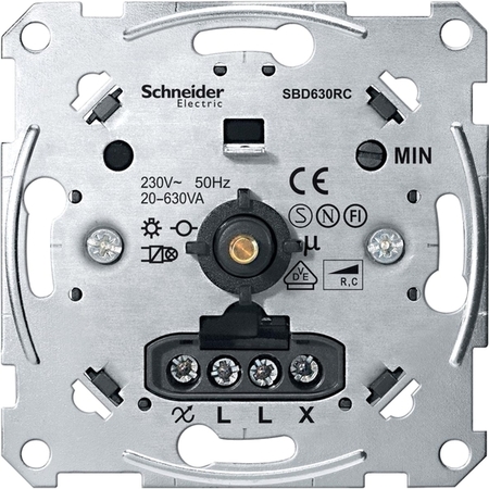 Механизм поворотно-нажимного светорегулятора Schneider Electric Коллекции Merten, 630 Вт, MTN5137-0000