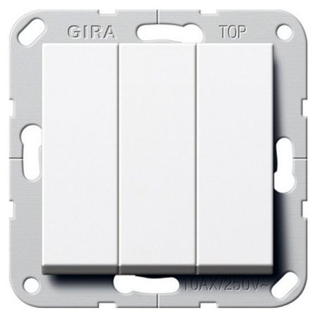 Выключатель 3-клавишный Gira SYSTEM 55, скрытый монтаж, алюминий, 284426