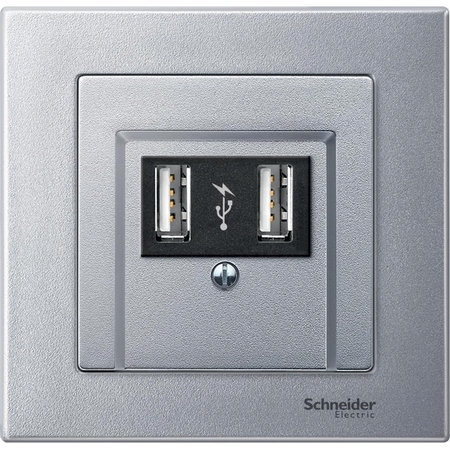 Накладка на розетку USB Schneider Electric MERTEN SYSTEM M, алюминий, MTN297960