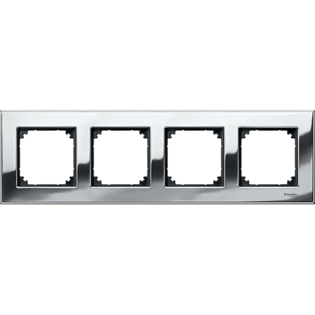 Рамка 4 поста Schneider Electric MERTEN M-ELEGANCE, хром матовый, MTN403439
