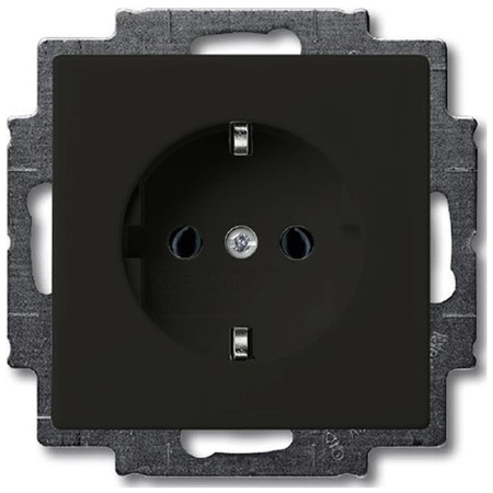 Розетка ABB BASIC55, скрытый монтаж, с заземлением, château-black, 20 EUC-95-507, 2CKA002011A6142