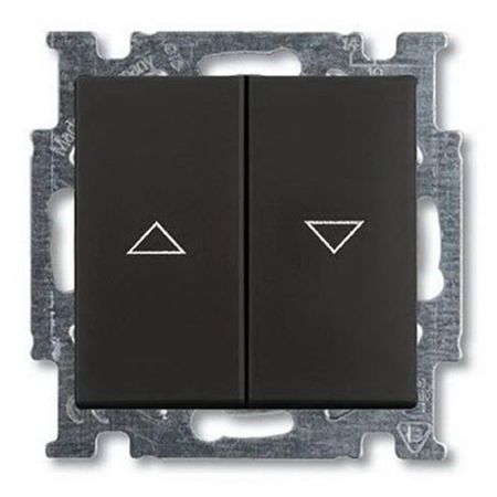 Выключатель для жалюзи 2-клавишный кнопочный ABB BASIC55, механический, château-black, 2026//4 UC-95-507, 2CKA001413A1098